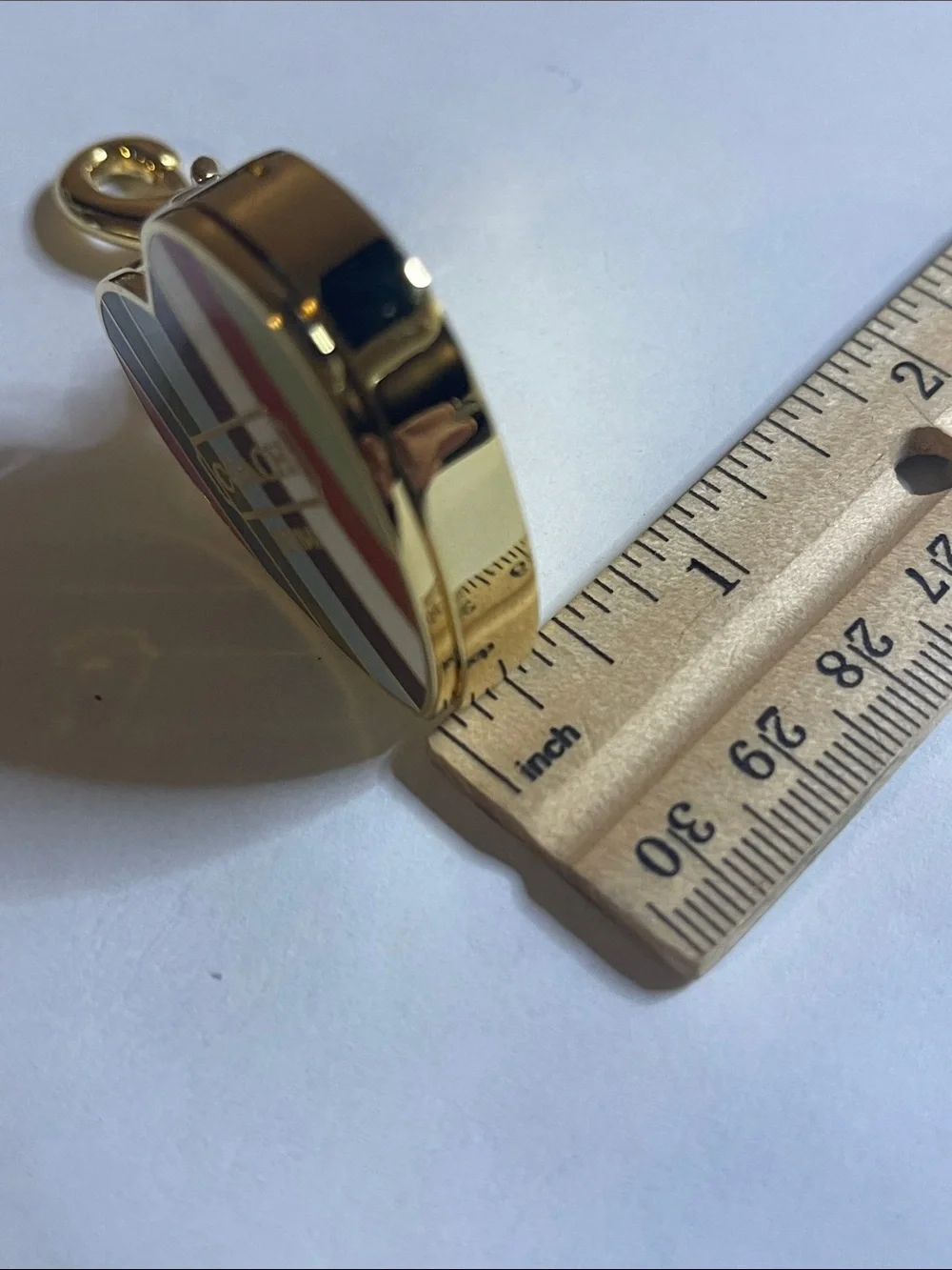 Pending * COACH Legacy Enamel Locket Heart Bag Charm & Pen With Refill